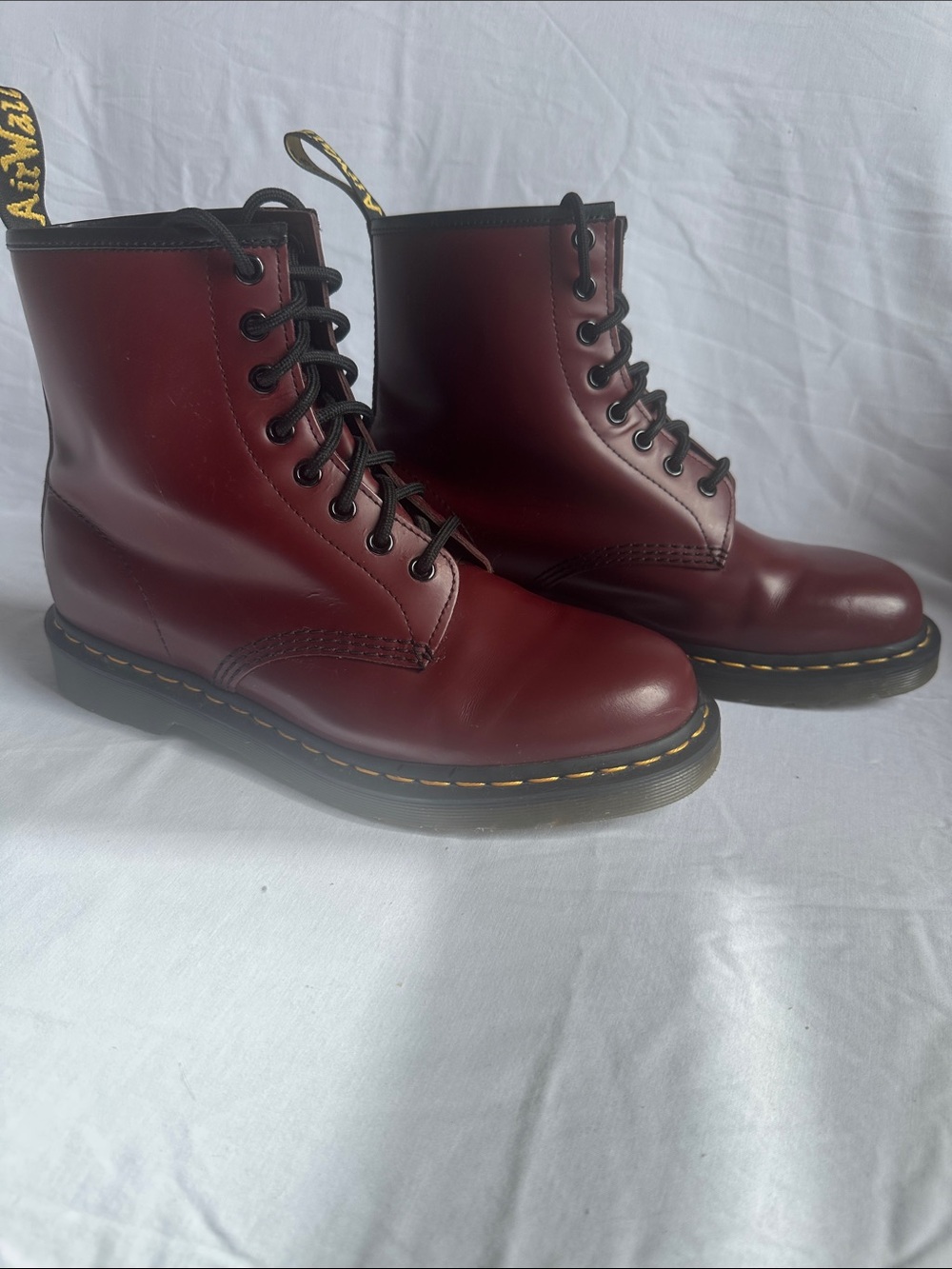 Dr. Martens 1460 Cherry Red Smooth Leather 8-Eye Boots Men 9 / Women 10 UK 8